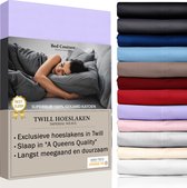 Bed Couture - Twill Hoeslaken van 100% Katoen - Eenpersoons 100x200cm - Hoekhoogte 30cm - Ultra Zacht en Duurzaam - Lavender