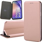 Hoesje geschikt voor Samsung Galaxy A54 - Book Case Leer ThinShield Roségoud