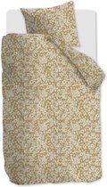Luxe katoen dekbedovertrek Marlies okergeel - eenpersoons (140x200/220) - premium kwaliteit - prachtige uitstraling