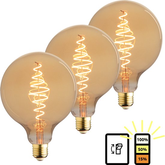 E27 LED Lamp - 3-pack - 3 staps dimbaar - 3.5 watt - 2100K extra warm |  bol.com