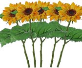 Gele zonnebloem kunstbloem 35 cm - Helianthus - Kunstbloemen boeketten