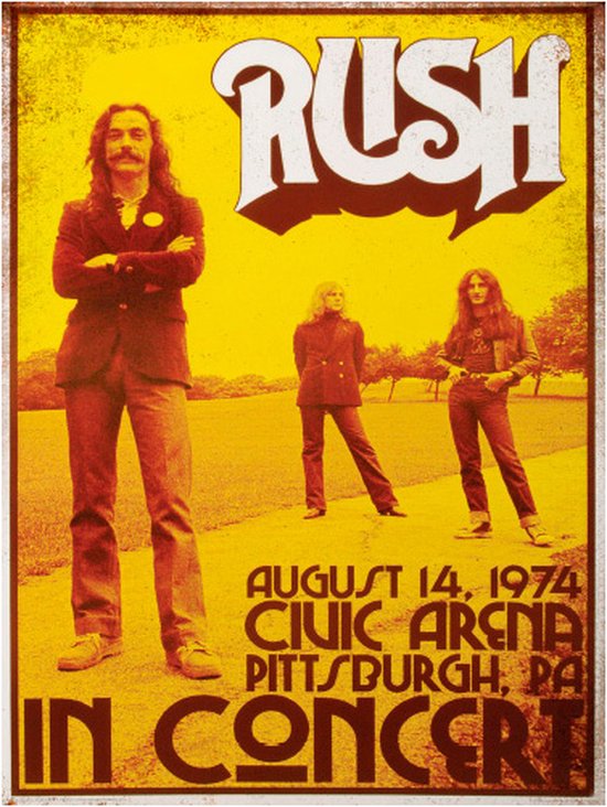 Signs-USA - Panneau de concert - métal - Rush - Pittsburg - 30x40 cm