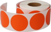 500 Étiquettes Rondes Oranje Autocollant 35 mm en Rouleau - Étiquette Colorée - Telano