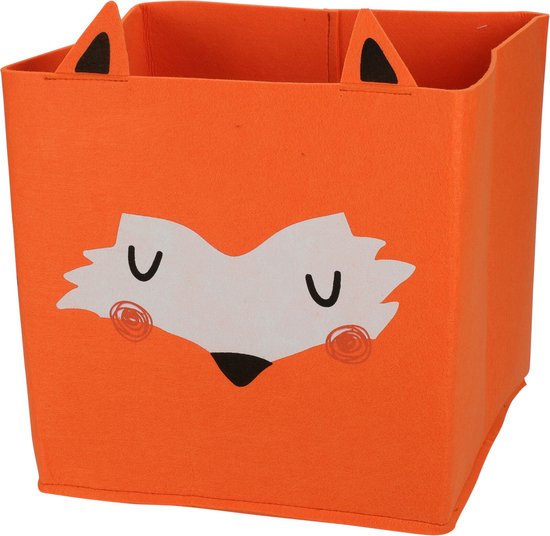 Opbergmand kastmand Vilt Kinderkamer Dieren Thema Vos 32 X 32 X 32 Opbergmand kastmand vilt kinderkamer dieren thema vos 32 x 32 x 32