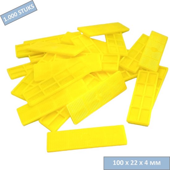 TQ4U Stelplaatje - Uitvulplaatje - Beglazingsblokje - 22 x 100 x 4 mm - Kunststof - Grootverpakking 1.000 stuks