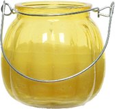 Bougie Decoris Citronnelle - verre - jaune - anti moustique - 15 heures de combustion - D8 x H8 cm
