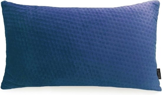 Sierkussen Velours Blue Bouton Long | 30 x 50 cm | Polyester