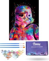 Pcasso ® Star wars Stormtrooper – Schilderen Op Nummer – Incl. 3 Penselen En Geschenkverpakking - Schilderen Op Nummer Dieren - Schilderen Op Nummer Volwassenen – Canvas Schilderdoek – Kleuren Op Nummer - Paint By Number - 40x50 cm