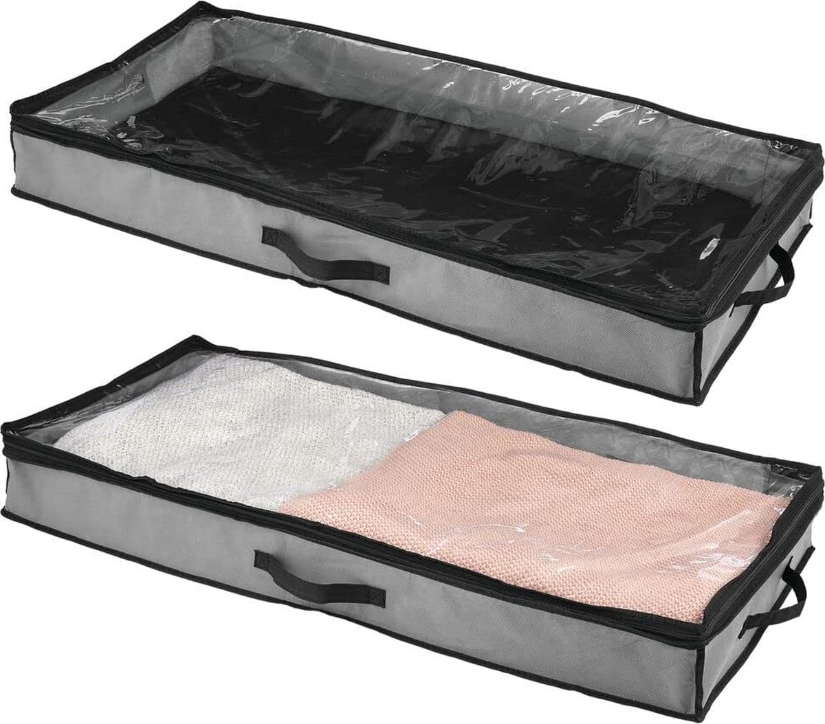 Lot de 6 Sac de Rangement Vetement 35L, Boîte de Rangement Sous lit  Pliable, Housse Rangement