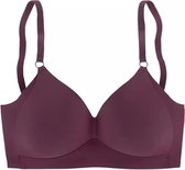 Naturana side smoother t-shirt BH zonder beugels maat 90C Burgundy