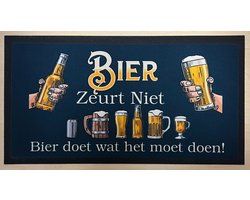 Bier zeurt niet Barmatje, Dripmat barmat, Bar matje, Bar mat, Barrunner antislip matje rubber -CAFE- THUISBAR-MANCAVE- KROEG- MAN CAVE