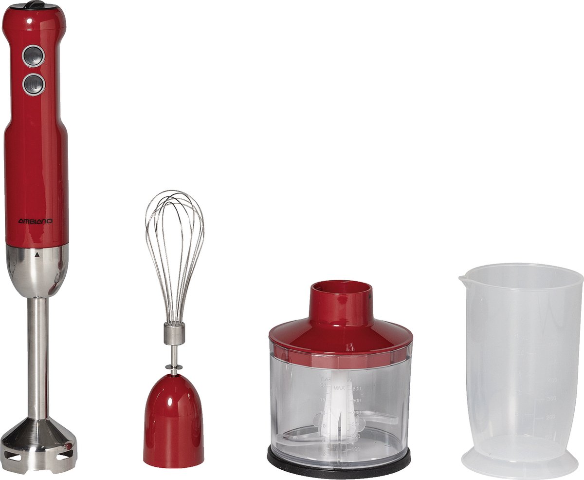 Ambiano RETRO Staafmixer - ROOD - 3-in-1 SET - 400w