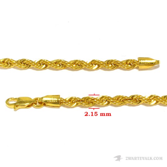 Juwelier Zwartevalk - 14 karaat gouden rope ketting 2.15mm/50cm | bol.com