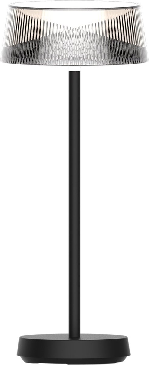 Argia oplaadbare LED tafellamp, 2W, 230 lumen, dimbaar, IP44 spatwaterdicht, batterij inbegrepen, zwart kunststof