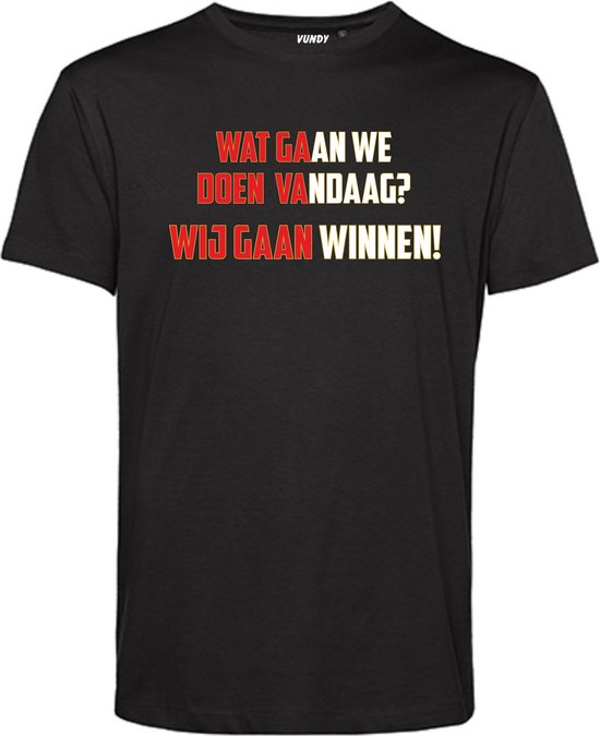 Foto: T shirt wij gaan winnen rotterdam supporter shirt kampioen kampioensshirt zwart maat s