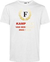 T-shirt Krans Kampioen 2022-2023 | Feyenoord Supporter | Shirt Kampioen | Kampioensshirt | Wit | maat XL
