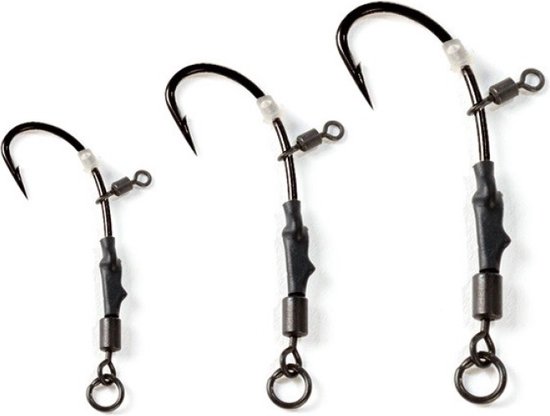 EXC Spinner Rig 777 w/ Swivel - Haakmaat #4 - 3 stuks - Met Rig Swivel - Karper Onderlijn - Ronnie Rig — afbeelding 2