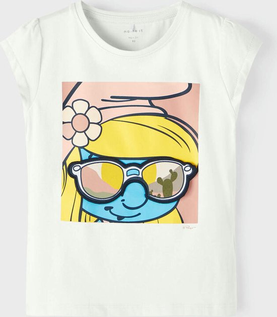 Name it - T-shirt Smurfin - Bright white - NMFANI - Maat 98