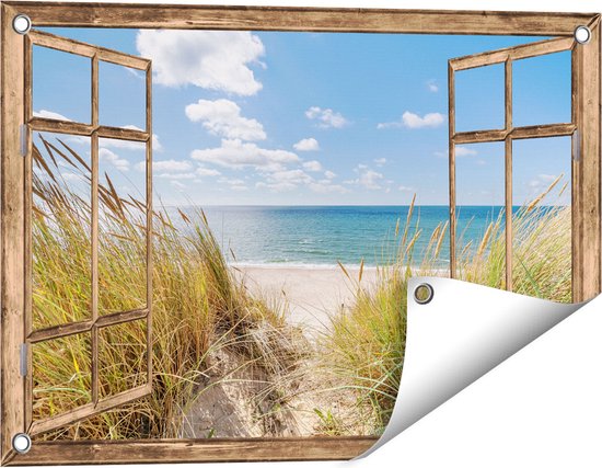 Fotobehang Helmgras op de duinen op het strand