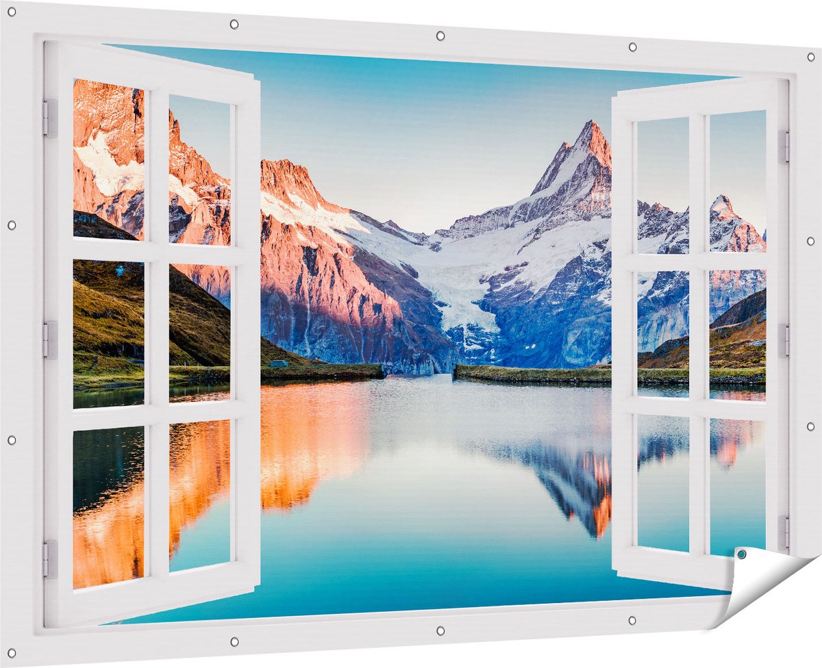 Gards Affiche de jardin Montagnes transparentes Paysage au bord du lac -  180x120 cm 