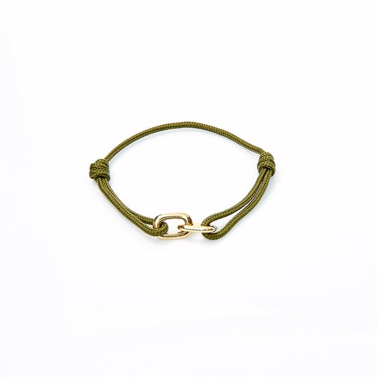 Bracelet pour homme vert forêt Marenca avec Bagues en or