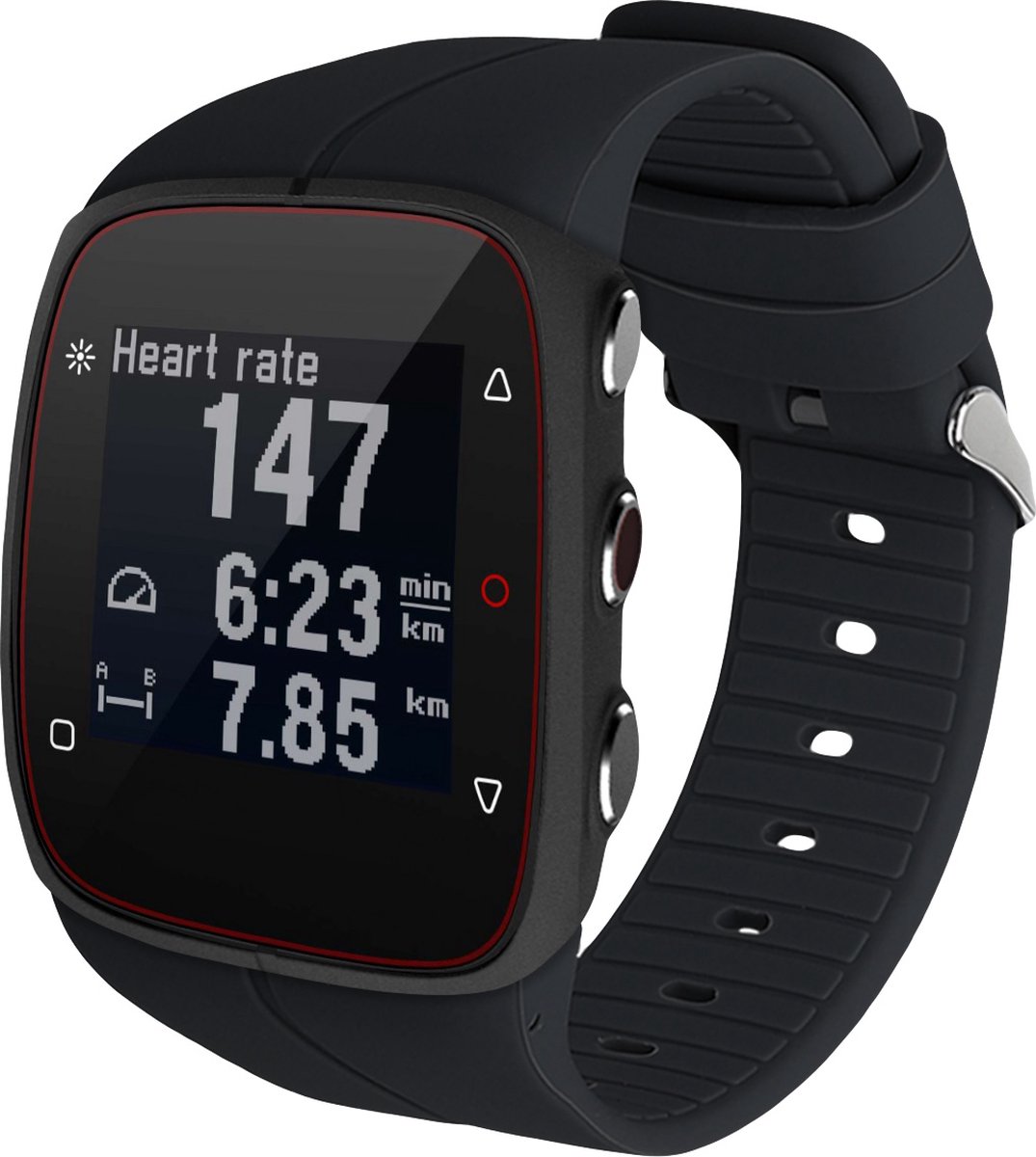 kwmobile horlogebandje geschikt voor Polar M400 / M430 polsband - Smartwatch bandje van TPU - Activity tracker horloge band in zwart
