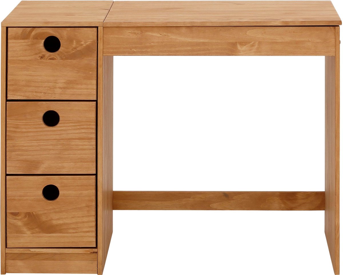 Alpi Kinderbureau 3 Lades - Gebeitst Gewaxt Massief Grenenhout - 100 x 50 cm