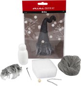 Mini kit Creative. mélange gris. Gnome de Noël . H : 13cm. 1 jeu