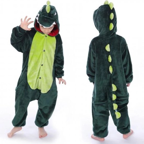 Jongens Setje 'T-Rex' Jack Met Capuchon Dinosaurus Stekels Op Achterzi En Broek Donkel Blauw Stonewashed Motief