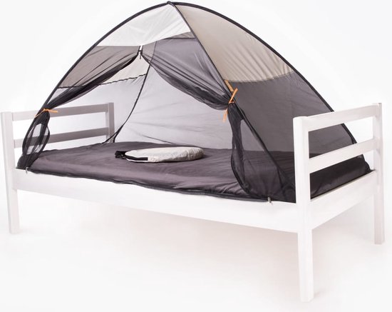 Deryan Bedtent Pop Up klamboe - 200x90cm - Hoogste kwaliteit Muggennet Muskietennet 1mm gaas - Cream