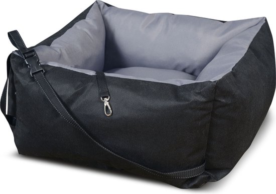 KingDog - Siège auto / Panier pour chien pour animaux 55x55cm - Zwart / Grijs