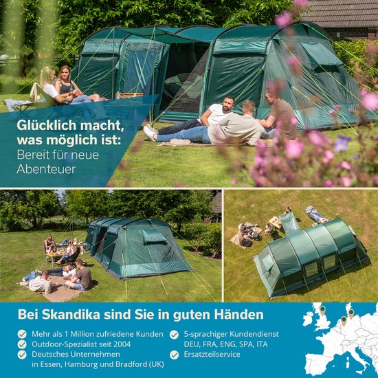 Skandika Trekking tent Hemus Sleeper | 2 persoons tunneltent, donkere slaapcabine, ultralicht, waterdicht, 3000 mm waterkolom, tenten 3-4 seizoen voor kamperen | trekking, wandelen, outdoor