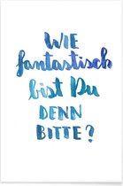 JUNIQE - Poster Fantastisch -13x18 /Blauw & Wit