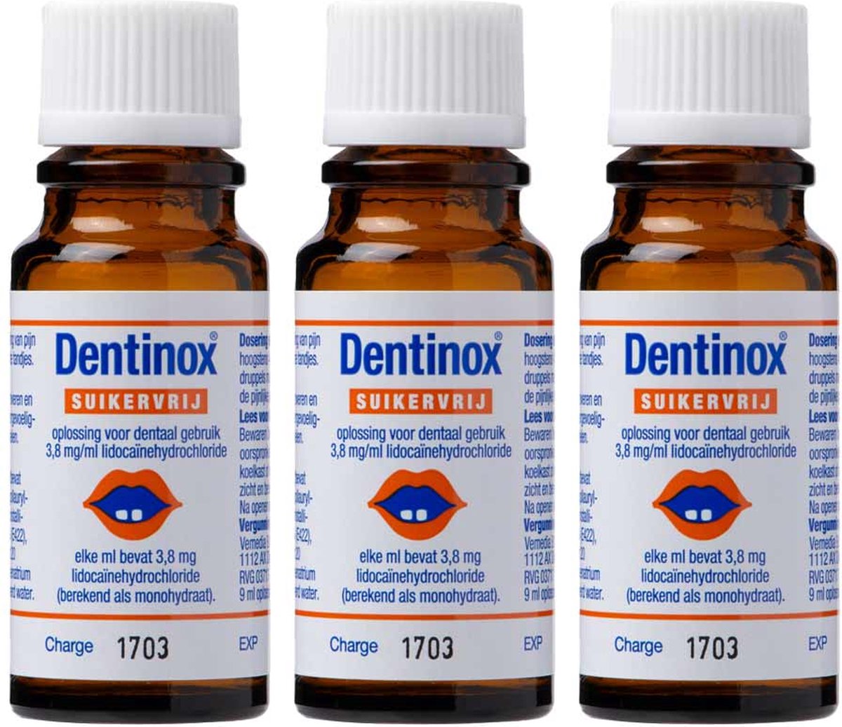 Dentinox Suikervrij Druppels - 3 x 9 ml
