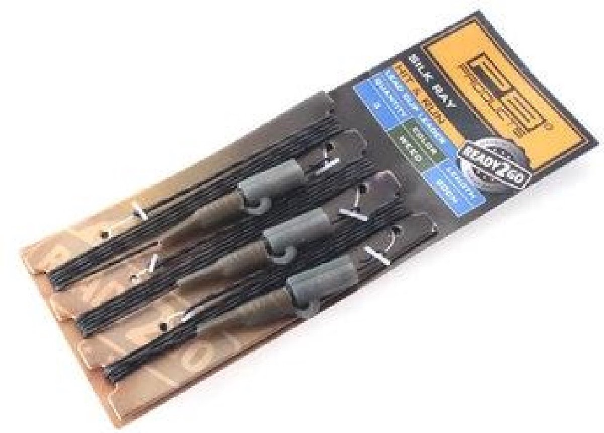PB Products - Ready2Go Hit & Run Leadclip Leader 90 cm - 3 stuks - Silt
