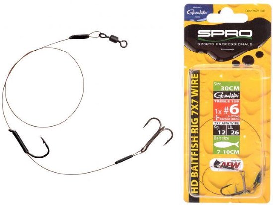Spro Heavy Duty Baitfish Rig 7 x 7 - 30 cm - enkele haak + dreg - haakmaat 2 van Spro — afbeelding 5