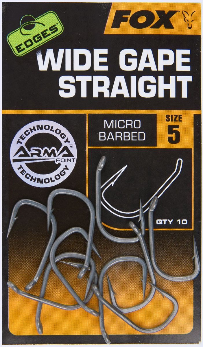 Fox Carp Edges Wide Gape Straight Haken #5 van Fox — afbeelding 4