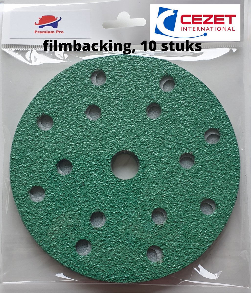 Schuurpapier filmbacking - disc- korrel 60 – 10 stuks – duurzaam -professionele kwaliteit - met aluminium oxide korrel - onscheurbaar - schuren auto, camper, scooter enz