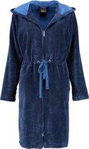 Cawö badjas met ritssluiting hooded (822-11, blauw) - 40/42