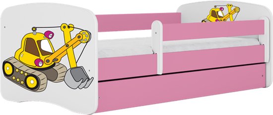 Kocot Kids - Bed babydreams roze graafmachine zonder lade met matras 160/80 - Kinderbed - Roze