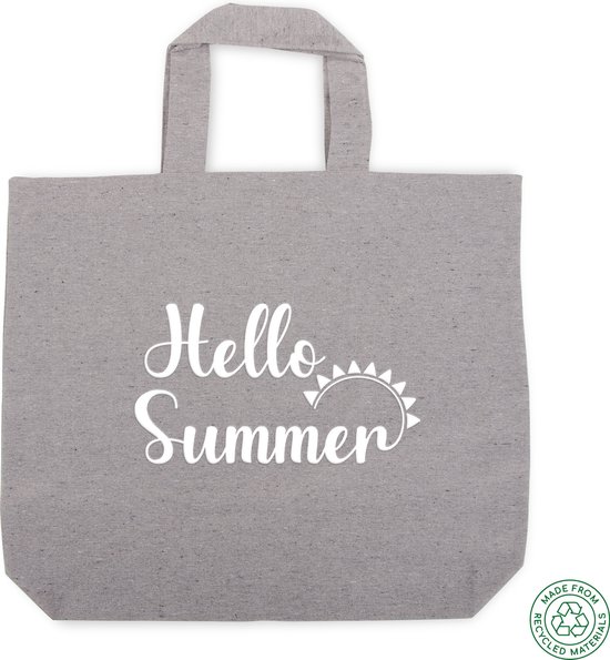 Hello Summer Tote Bag Tote Bag - Femme - Sac en coton - Shopping - Sac de plage - Sac shopping recyclable - Durable