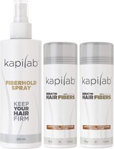 Kapilab Hair Fibers Voordeelset 58 gram - Lichtbruin - Natuurlijke haarvezels verbergen haaruitval - Direct voller haar
