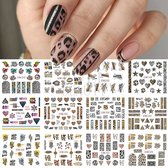 12 Stuks Nagelstickers – Animal Print – Dierenprint, Zebra, Luipaard – Nail Art Stickers