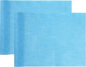 Santex Tafelloper op rol - 2x - turquoise blauw - 30 cm x 10 m - non woven polyester