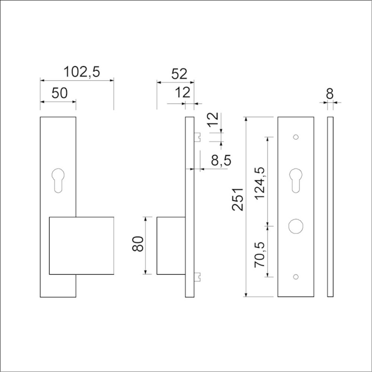 Ami Deurbeslag Pc 72 Omkeer