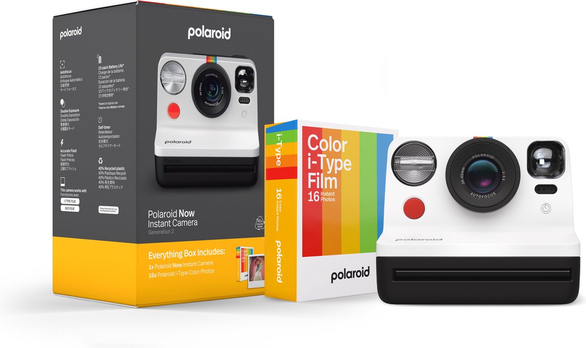 Polaroid Now+ Summer Bundle Noir - Appareil photo Polaroid Now Plus et  haut-parleur