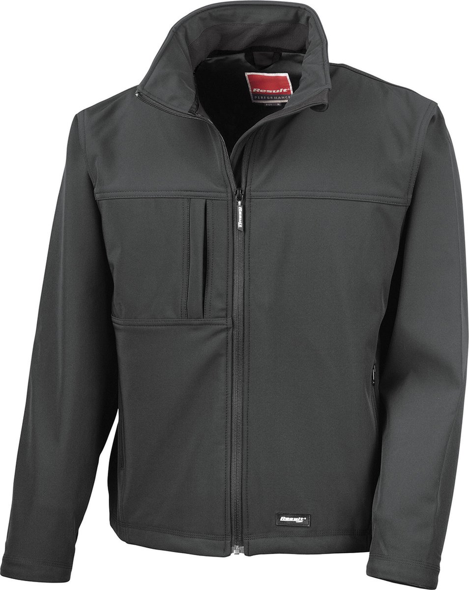 Heren Classic Softshell Outdoorjas Result maat XXL Zwart