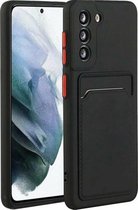 TPU back cover met vakje voor pasje - Geschikt voor Samsung Galaxy S23 - Zwart