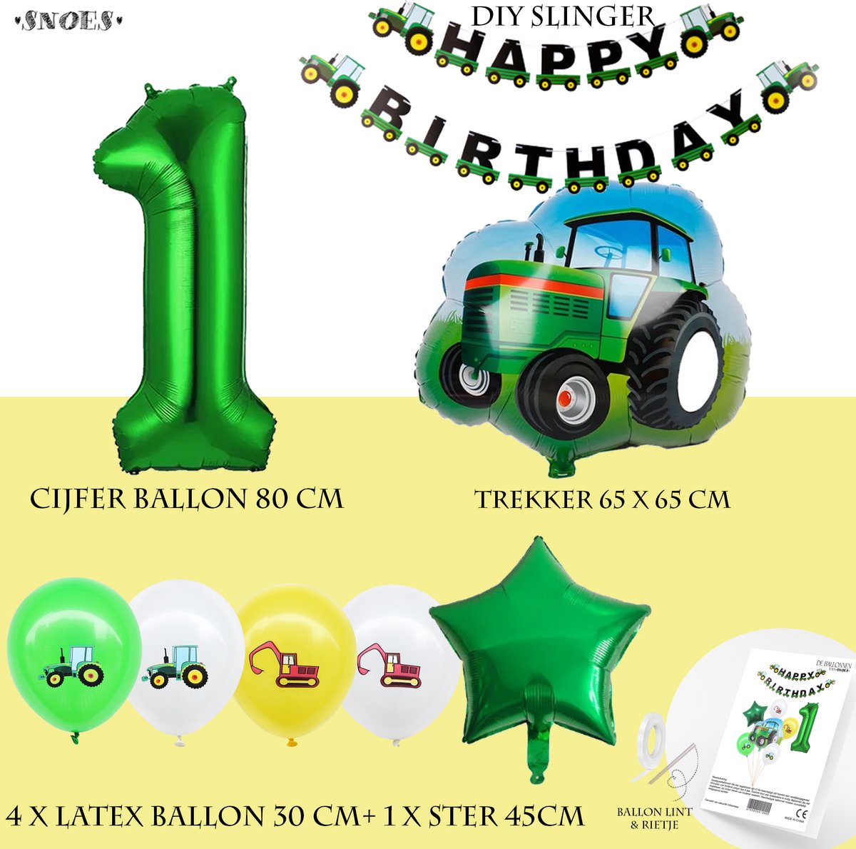 Qualatex Folienballon Mit Traktor-Motiv – 86,4 Cm, Grün, Aus Latex, Ideal Für Kindergeburtstage & Farm-Partys