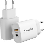 Mobilize 25W Power Delivery / PPS Charge Adaptateur USB-A et USB-C Wit